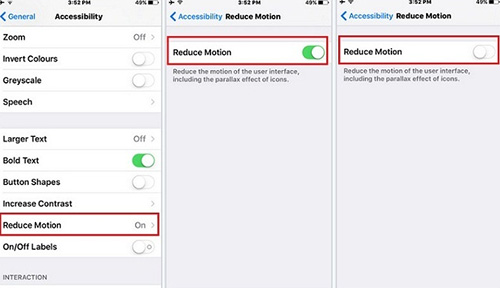 shutdown reduce motion