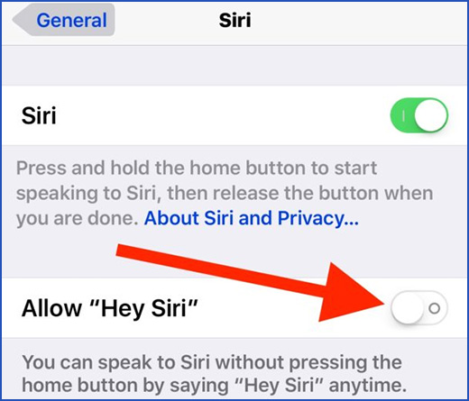 enable siri and hey siri