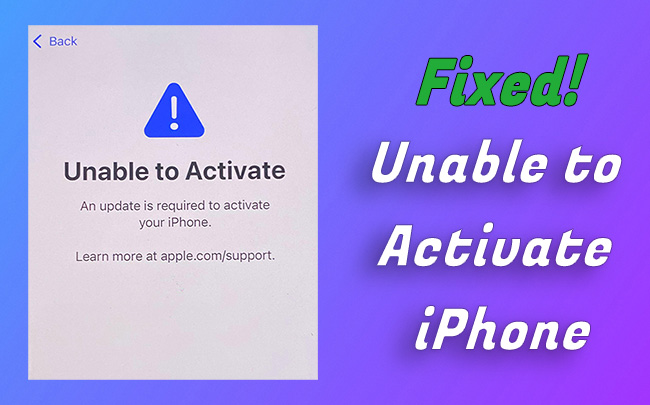 unable to activate iphone