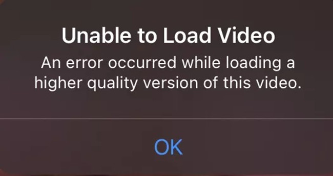 unable to load video on iphone