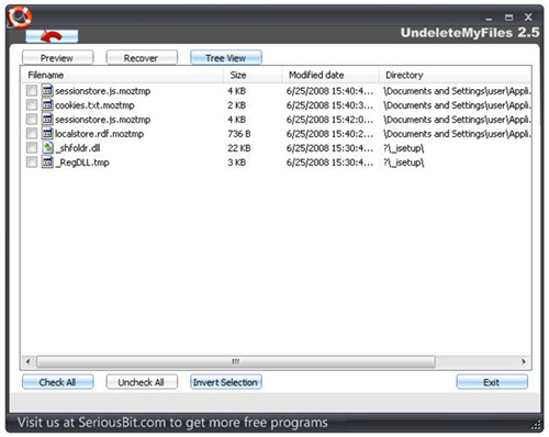 undelete myfiles pro