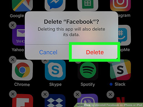 uninstall facebook app