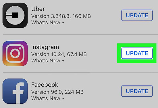 update instagram