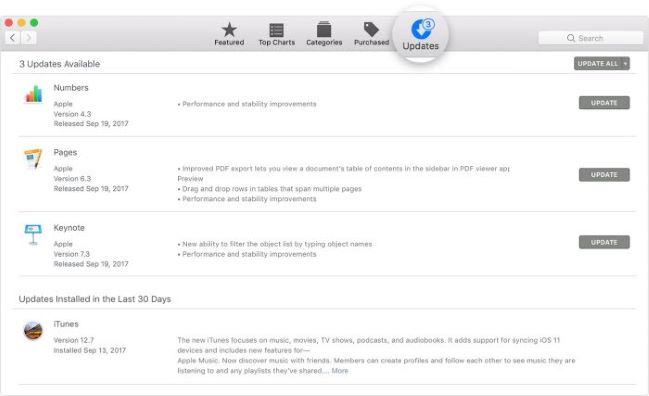 update itunes from mac app store