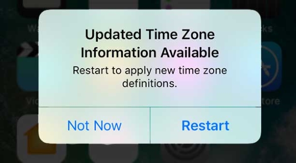 update time zone on ios