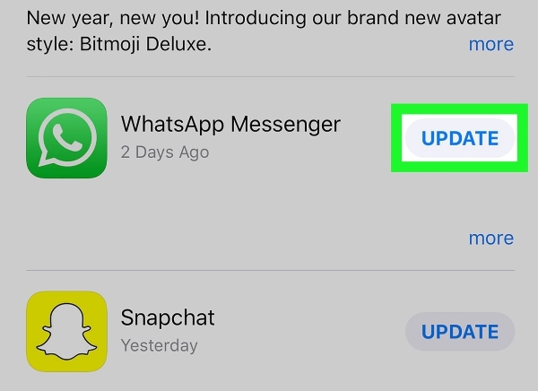 update whatsapp to latest