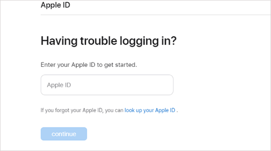 use apple iforgot service