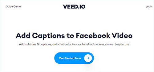 add captions to facebook video in veed
