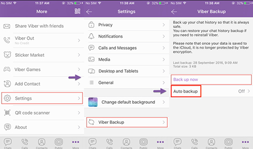 back up viber messagaes