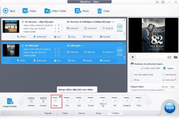 videoproc to merge