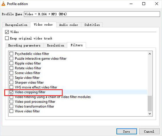 save crop video vlc