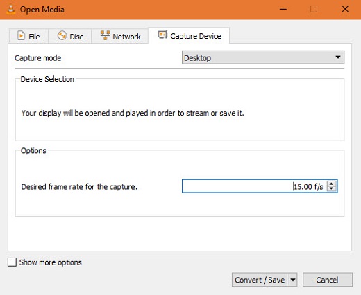 vlc record desktop