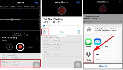 voice memos iphone dropbox