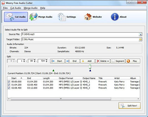 weeny free audio cutter joiner