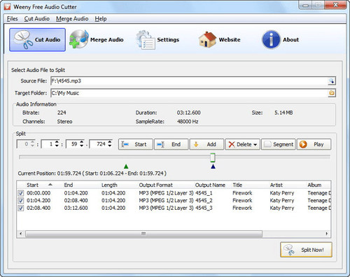 weeny free audio cutter