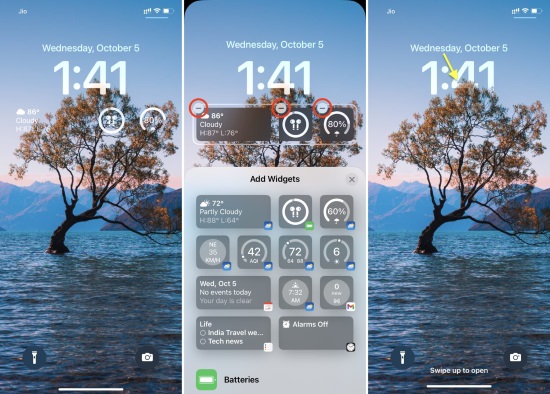 remove widgets from lock screen