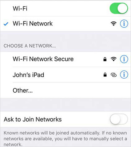 enable wi-fi and ensure a strong signal