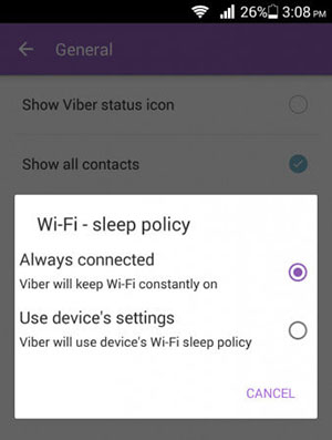 viber not working on wi-fi