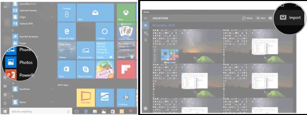 windows 10 photos app import