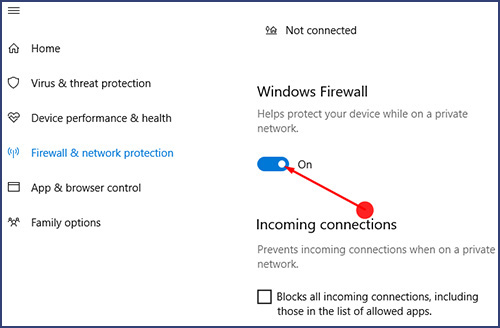 disable firewall