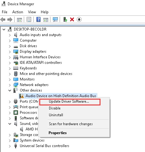 update audio driver