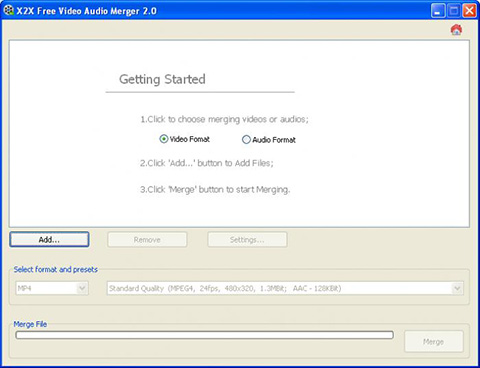 x2x free video audio merger