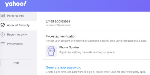 yahoo generate password