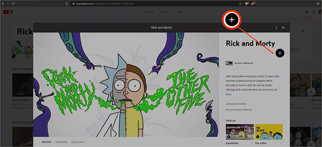 youtube tv add