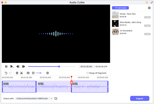 trim mp3 in vidikit