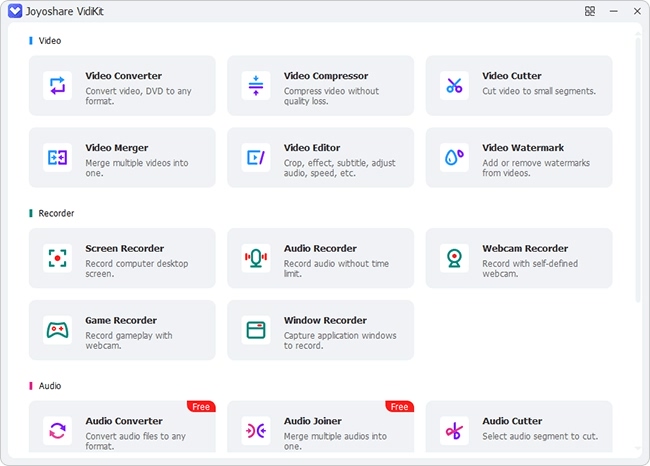 Joyoshare VidiKit - All-in-one Video Cutter, Screen Recorder, Converter |  OFFICIAL