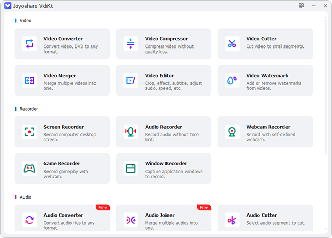 vidikit main interface