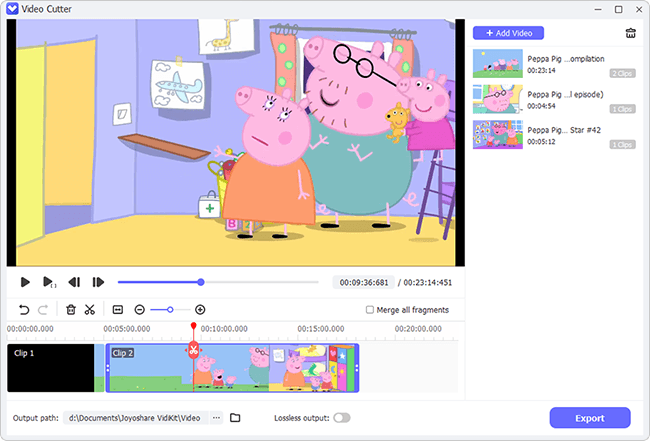 cut video to multiple segments
