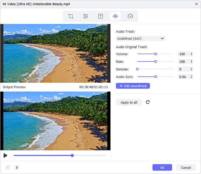 add soundtrack to quicktime video
