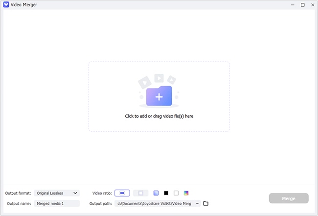 open video joiner and add files