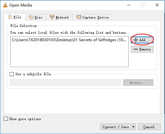 vlc add mp3 files