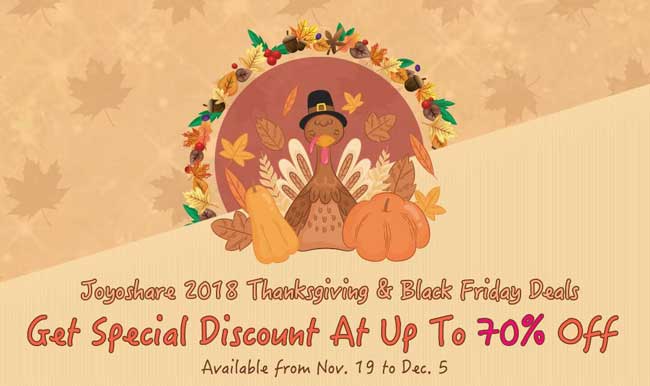 joyoshare 2018 thanksgiving deals