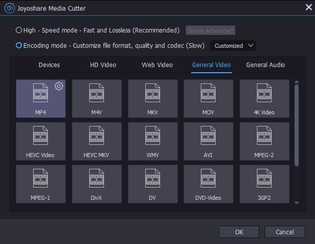 choose mode and output format