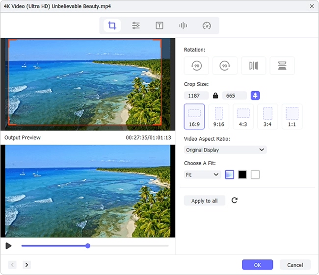 crop video and export