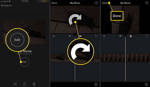 rotate facebook video imovie on iphone